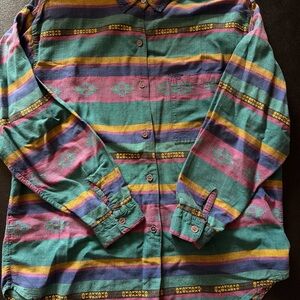 Multicolor Striped Women's Blouse Vintage